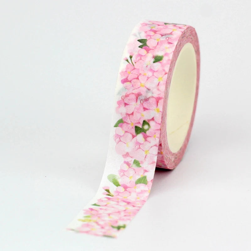 Fita Washi Floral com Flores e Folhas Coloridas para Scrapbook, Journaling e DIY — 10 m