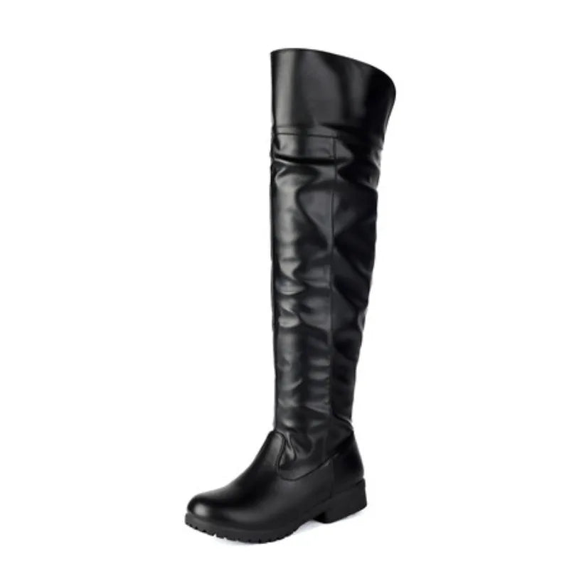 Bota Feminina Cano Alto acima do Joelho com Salto Grosso 3 cm