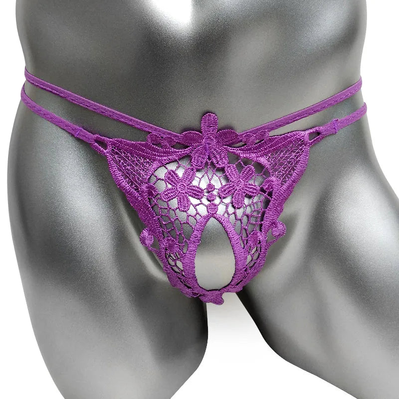 Tanga Masculina em Renda com Abertura Frontal