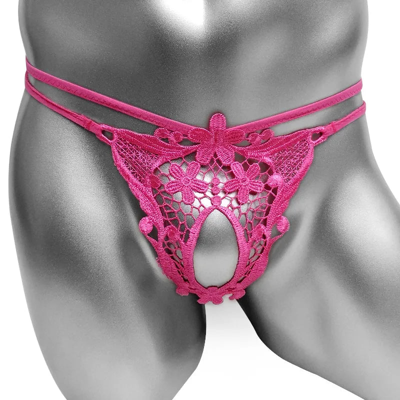 Tanga Masculina em Renda com Abertura Frontal