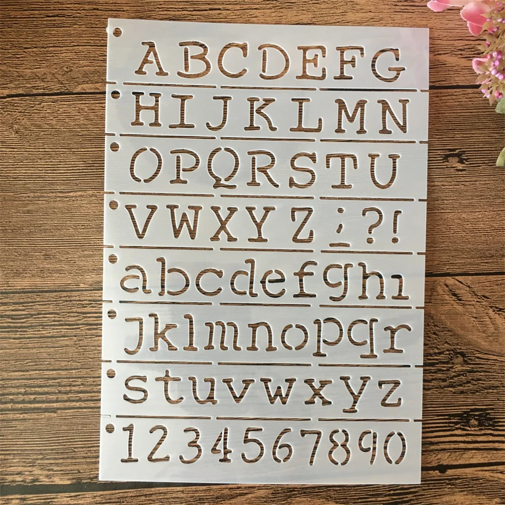 Estêncil de Letras do Alfabeto para Pintura, Scrapbook e Journaling