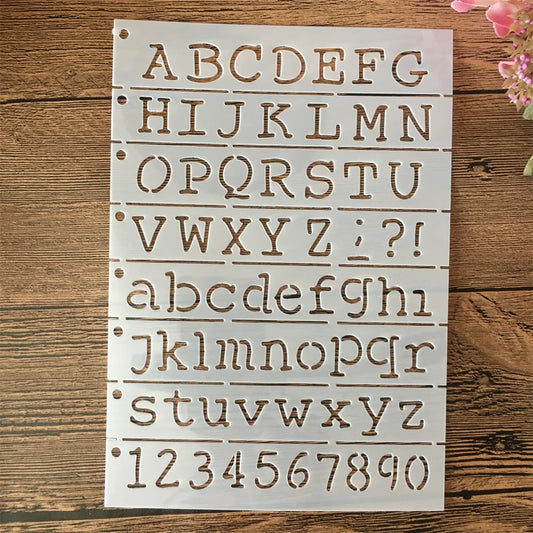 Estêncil de Letras do Alfabeto para Pintura, Scrapbook e Journaling