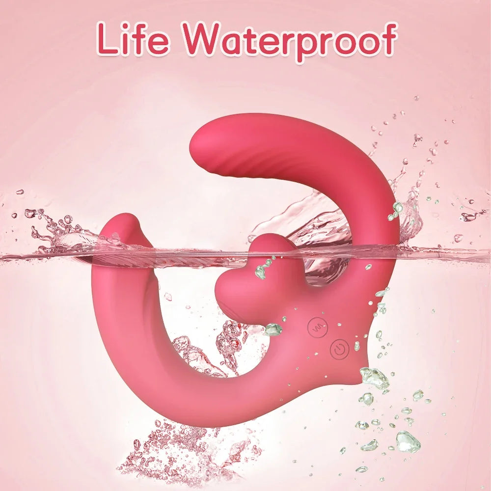 Vibrador Duplo com Estimulador de Clitóris
