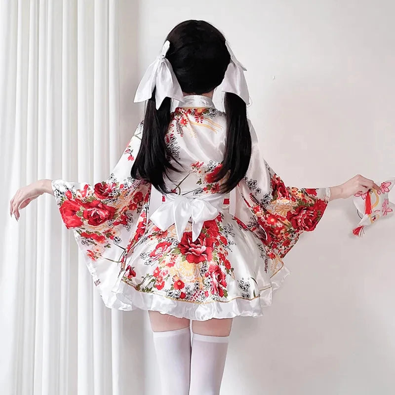 Vestido Quimono Japonês Feminino Estilo Gueixa