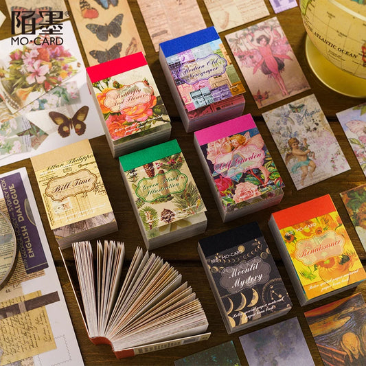 Papel Decorativo Vintage para Scrapbook, Junk Journal, Planner e Colagem DIY 100pcs