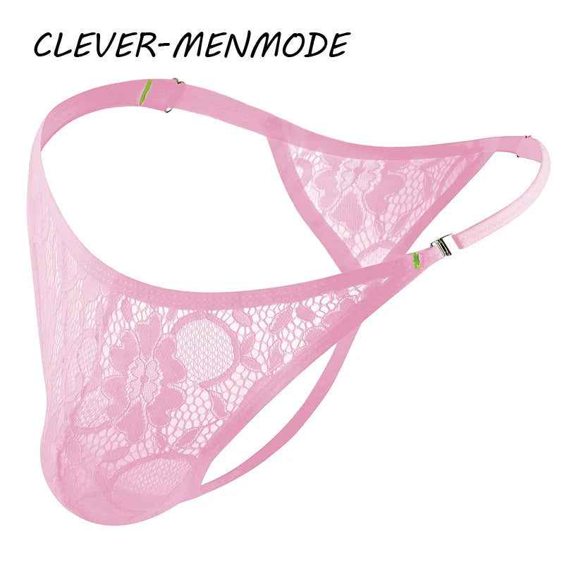 Tanga Masculina em Renda com Fivelas Laterais
