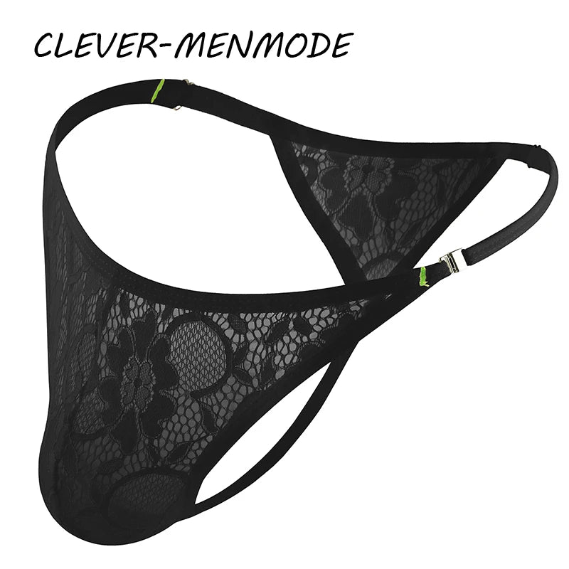Tanga Masculina em Renda com Fivelas Laterais