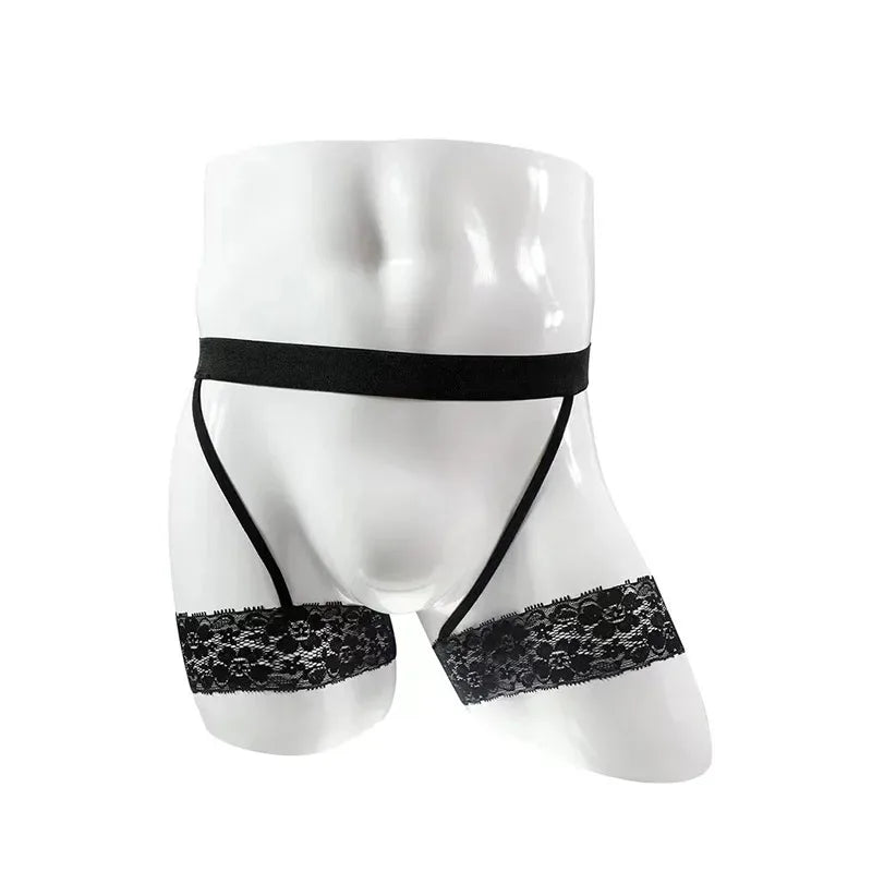 Cueca Masculina em Renda com Cinta-Liga