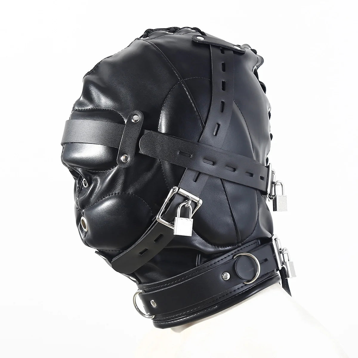 Máscara Hood Fetiche Full Face em Couro