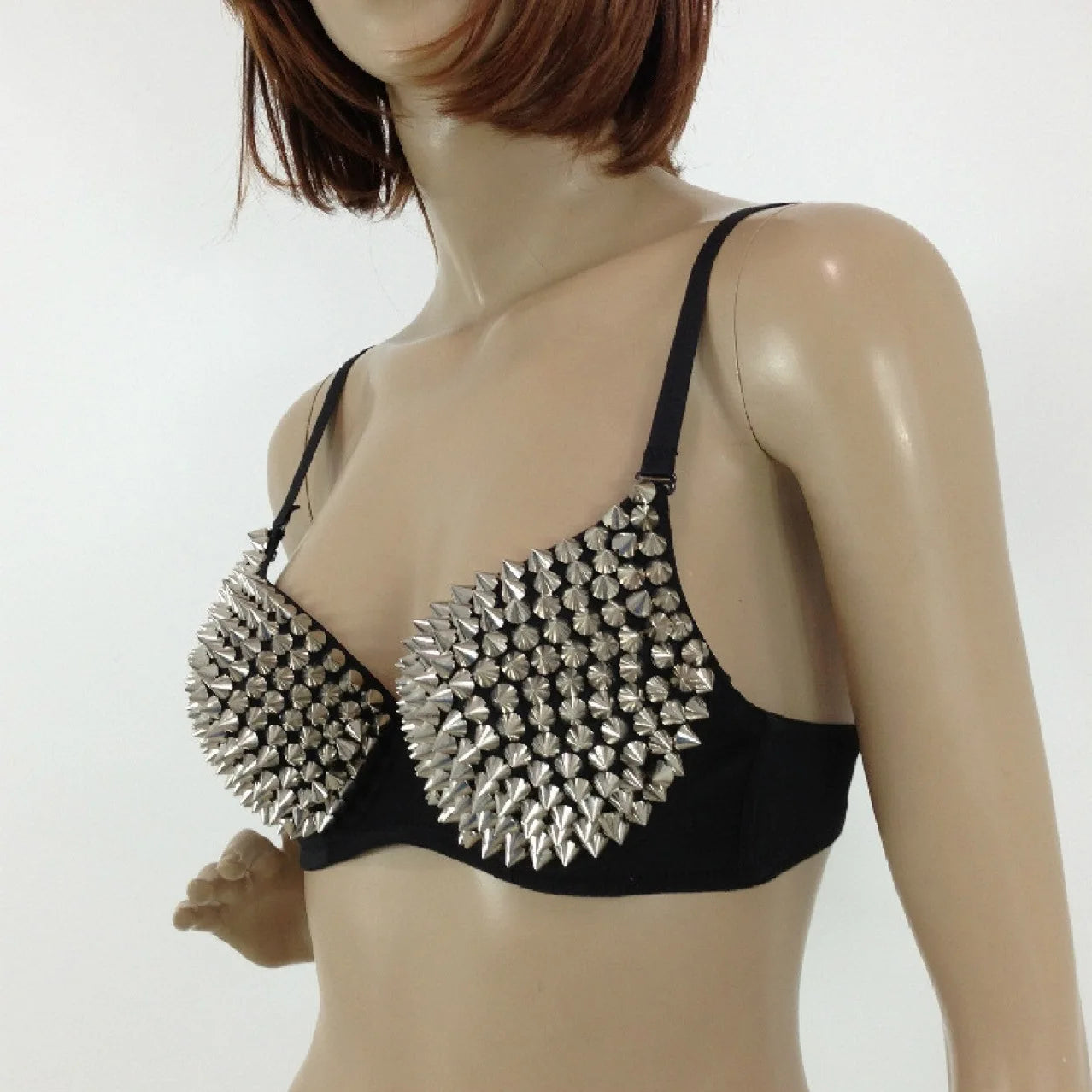 Sutiã Feminino Punk com Tachas Metálicas