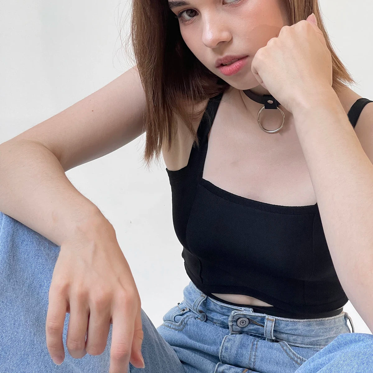 Choker Feminino em Couro