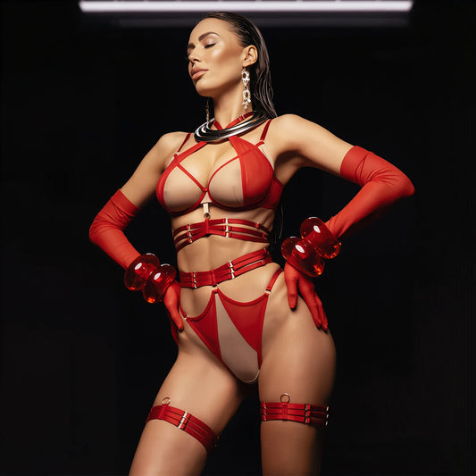 Conjunto de Lingerie Vermelha
