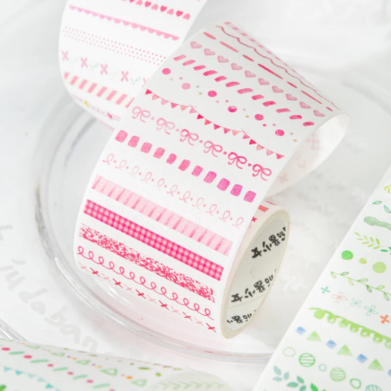 Fita Washi Arco-Íris Floral para Scrapbook, Journaling e DIY Artesanato — 4,5 x 200 cm