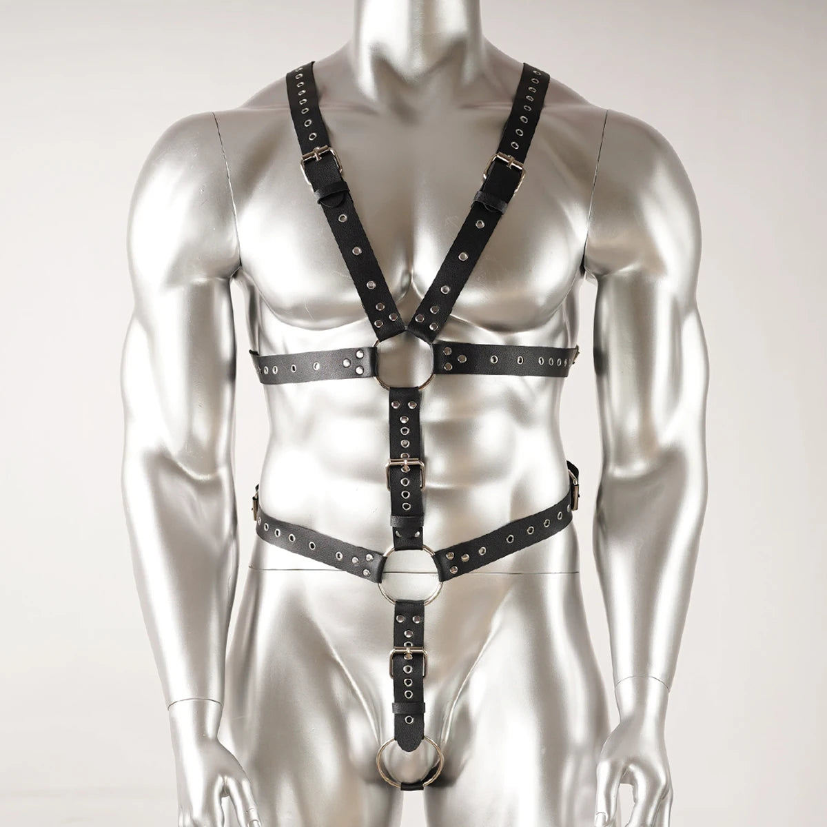 Harness Masculino em Couro Sintético com Argola