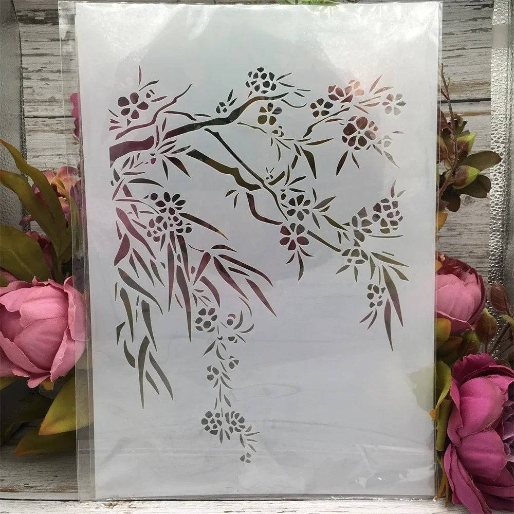 Estêncil Ramo de Rosas para Scrapbook, Journaling e Pintura Decorativa