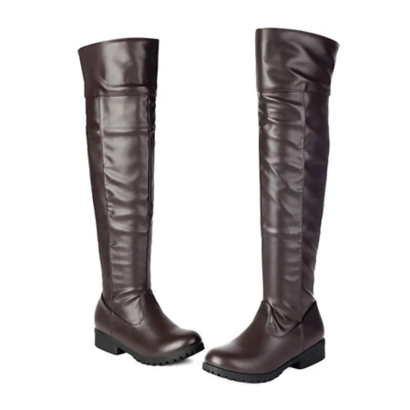 Bota Feminina Cano Alto acima do Joelho com Salto Grosso 3 cm