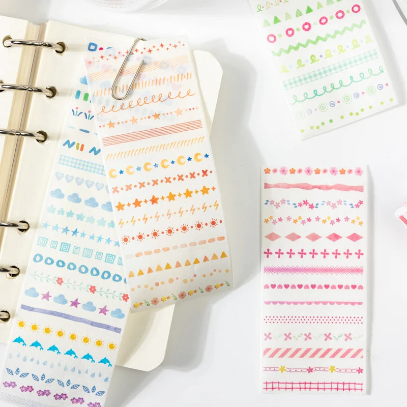 Fita Washi Arco-Íris Floral para Scrapbook, Journaling e DIY Artesanato — 4,5 x 200 cm