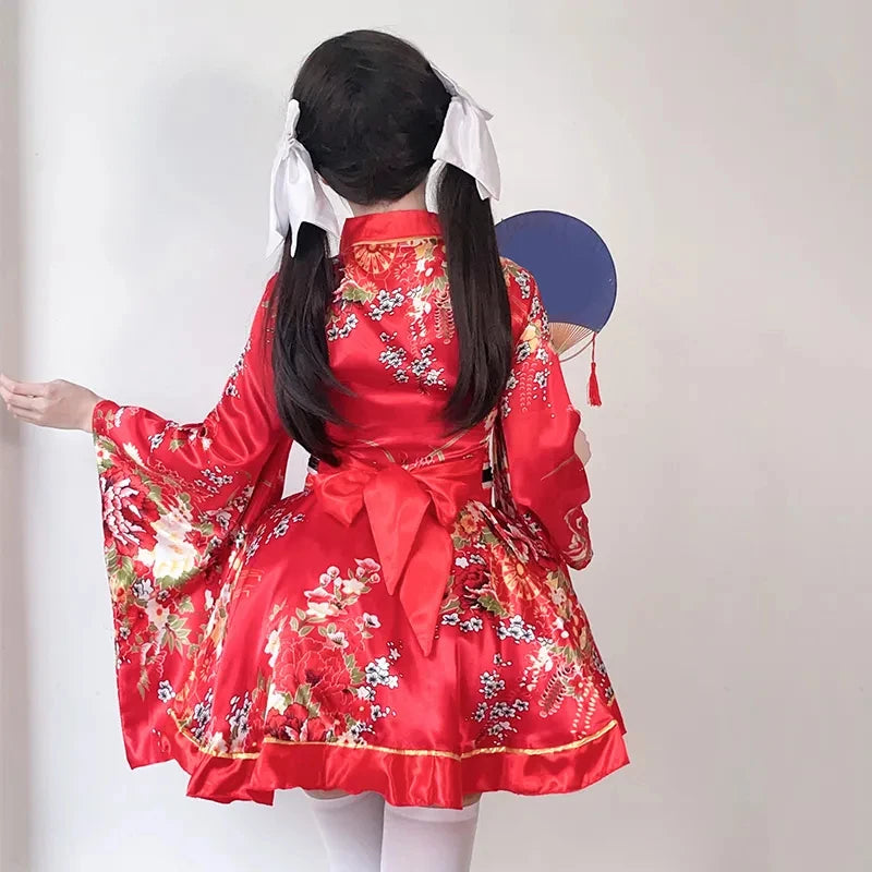 Vestido Quimono Japonês Feminino Estilo Gueixa