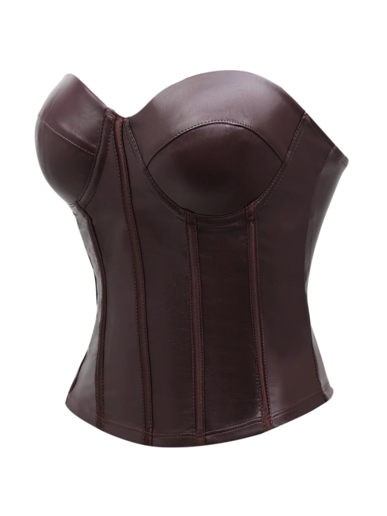 Corset Feminino em Couro Sintético Tomara-Que-Caia