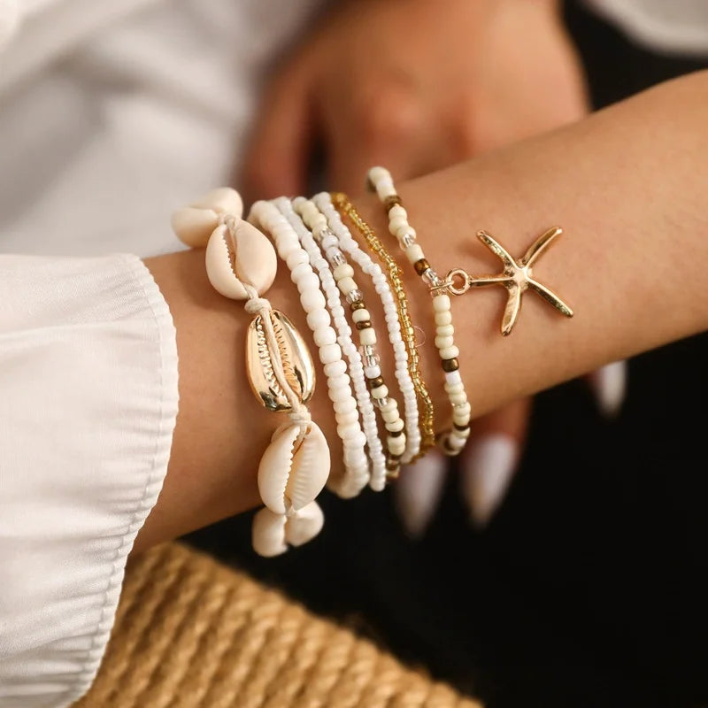 Conjunto de Pulseiras Femininas em Aço