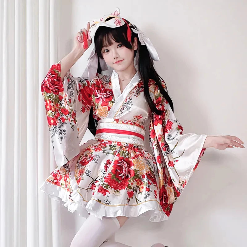 Vestido Quimono Japonês Feminino Estilo Gueixa