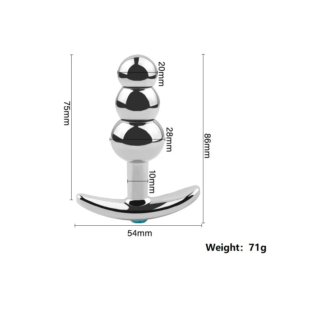 Plug Anal com Contas Metálico