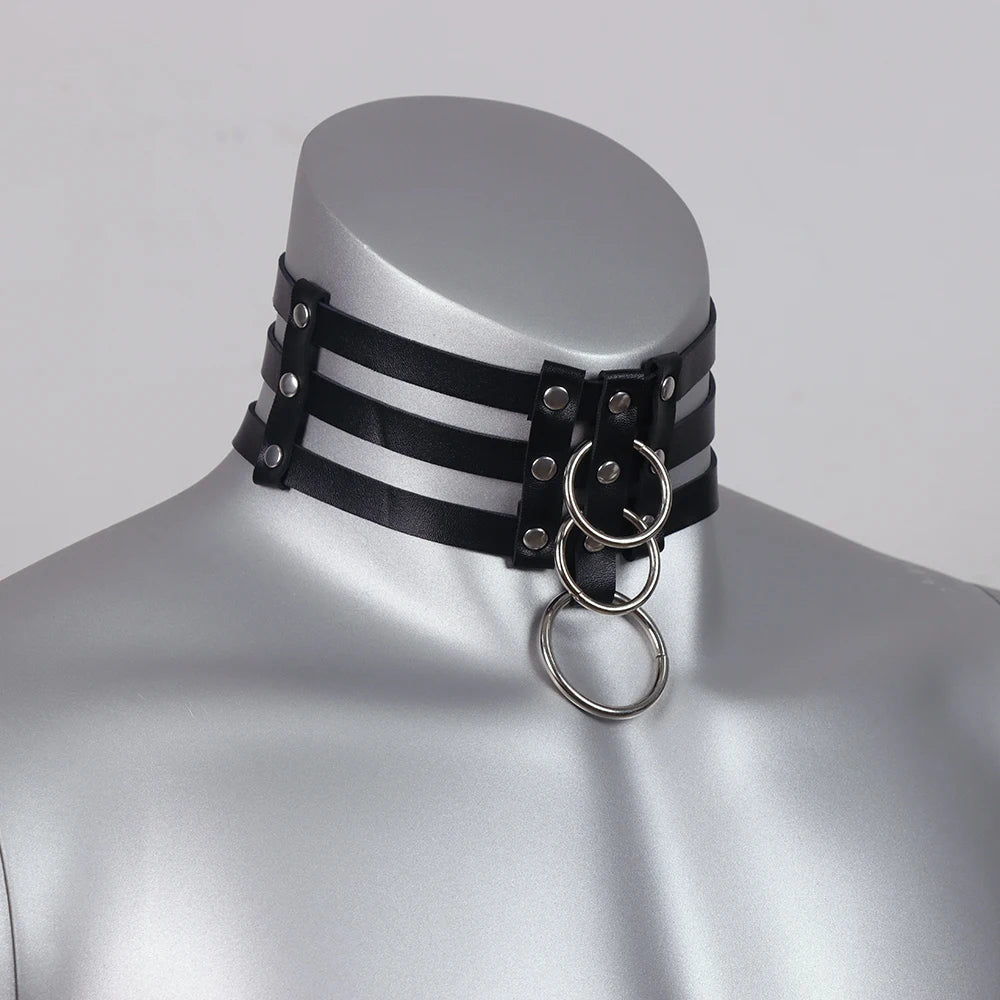 Choker Masculino em Couro PU
