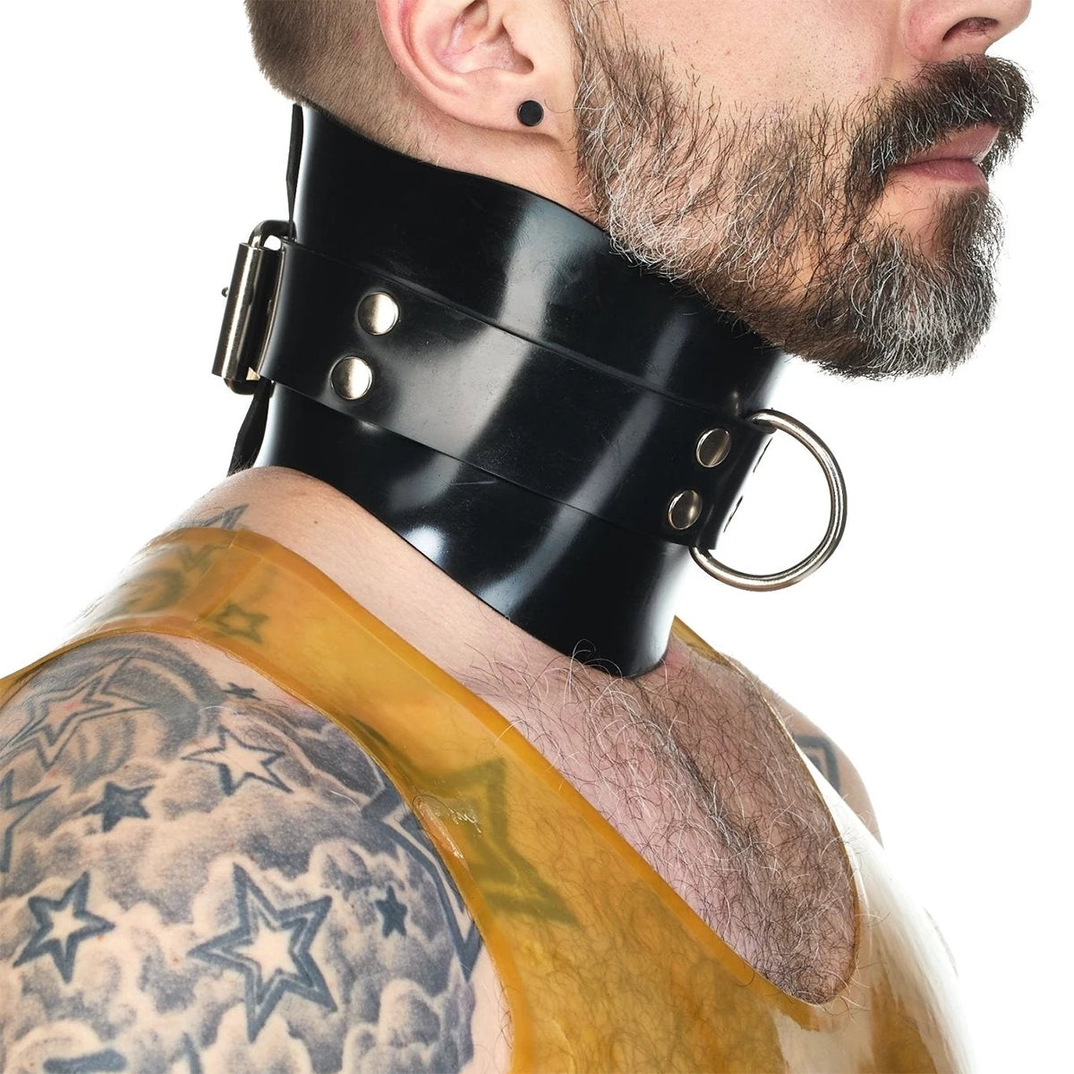 Choker Unissex em Couro Sintético com Argola D-Ring