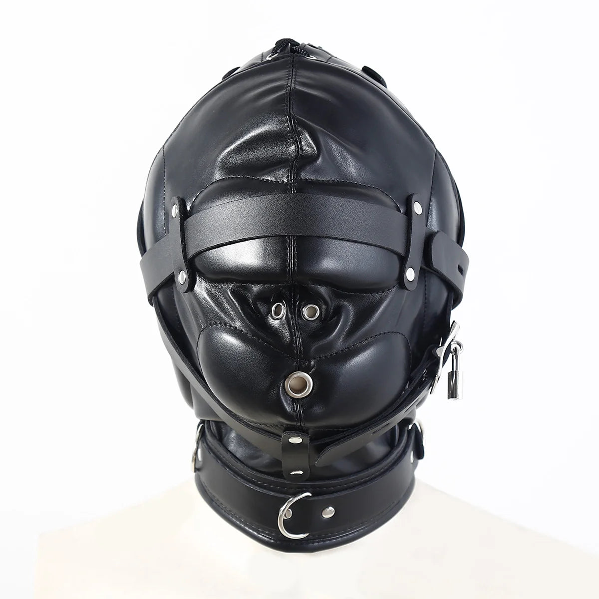 Máscara Hood Fetiche Full Face em Couro