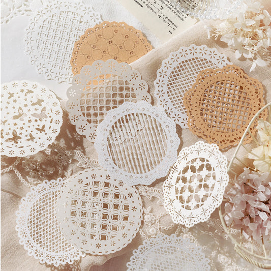 Papel Rendado Vazado para Scrapbook, Planner e Junk Journal DIY 10pcs