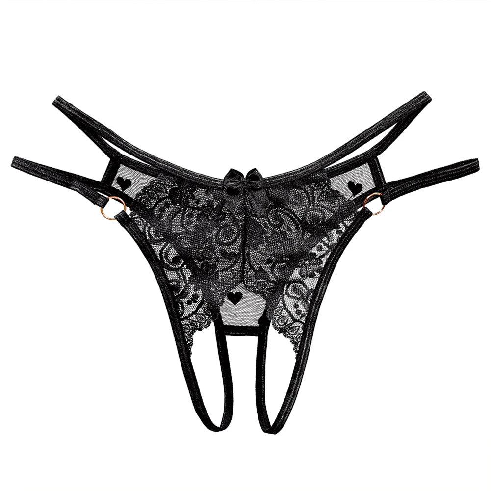Tanga Feminina em Renda com Abertura Total