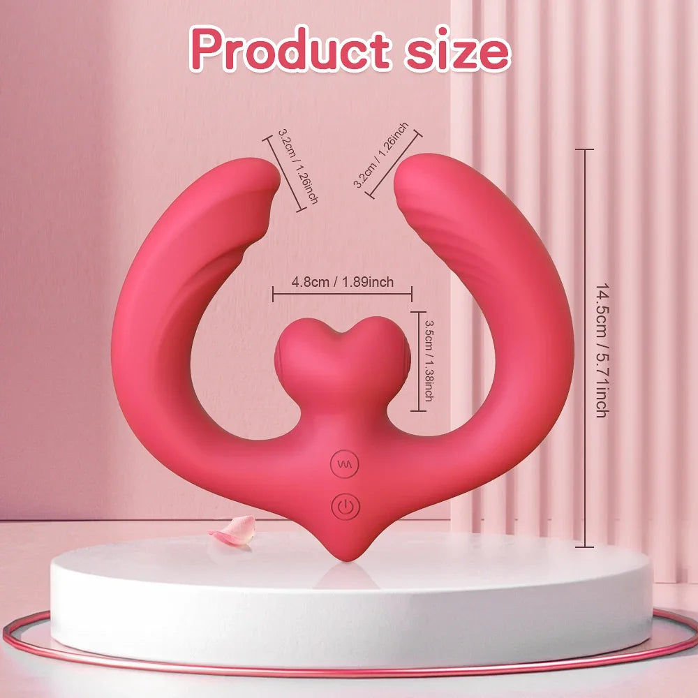 Vibrador Duplo com Estimulador de Clitóris