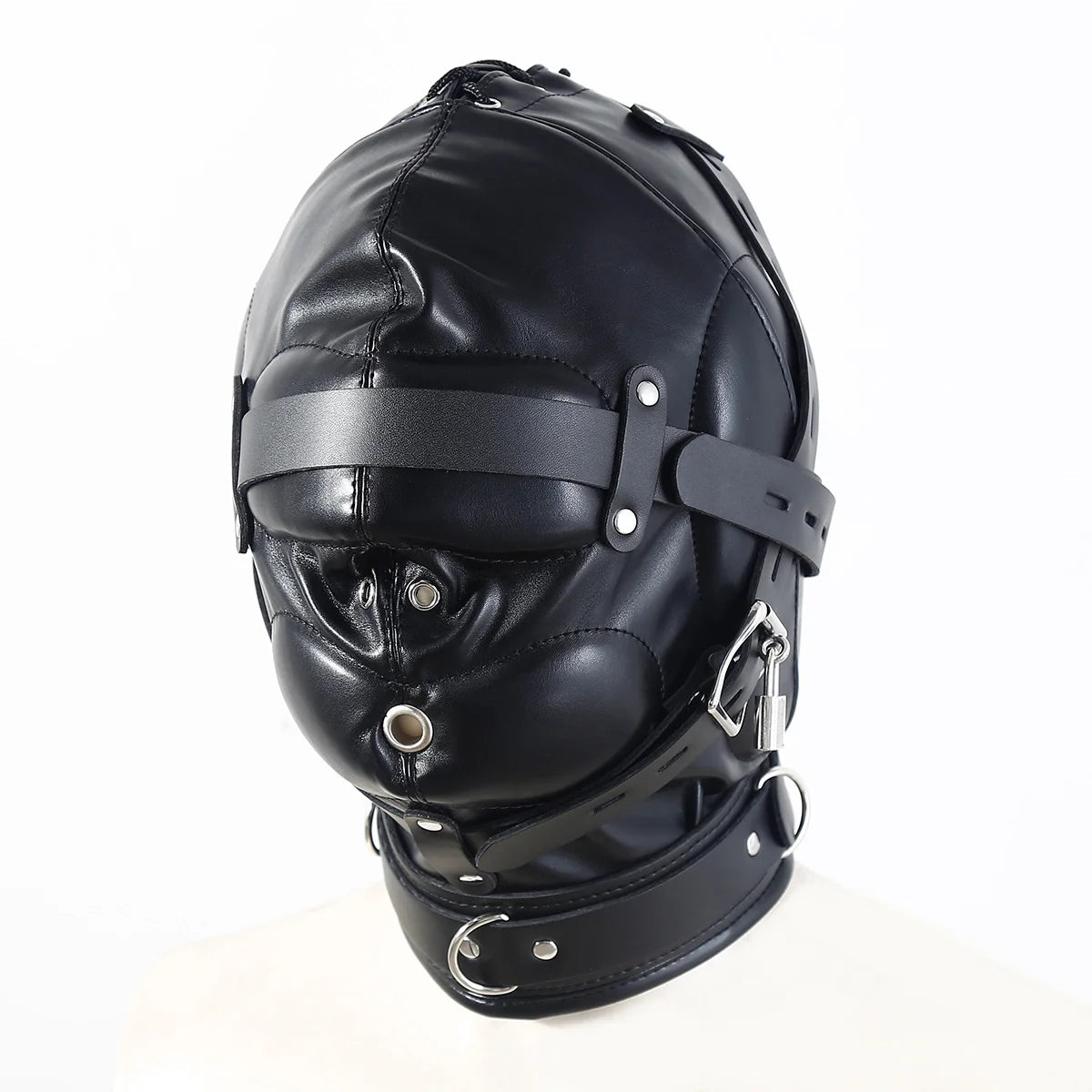 Máscara Hood Fetiche Full Face em Couro