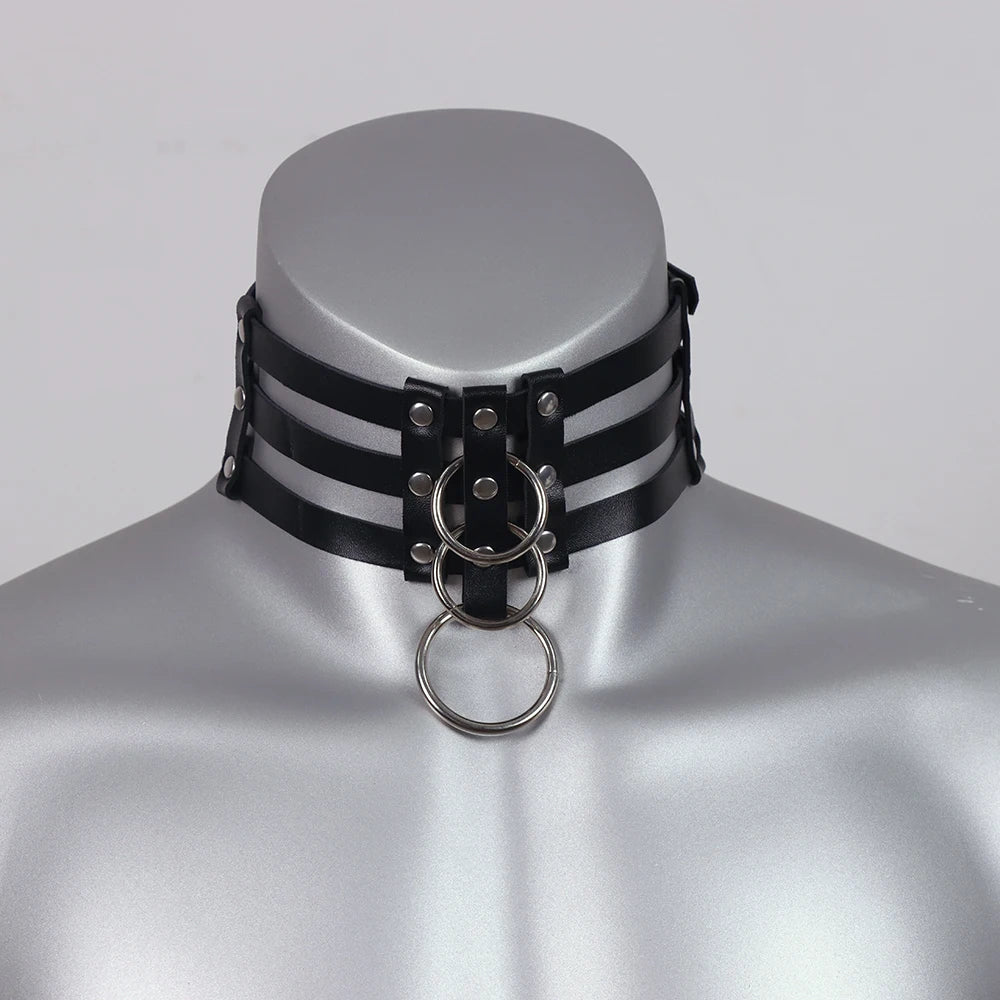 Choker Masculino em Couro PU