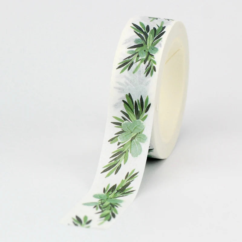 Fita Washi Floral com Flores e Folhas Coloridas para Scrapbook, Journaling e DIY — 10 m