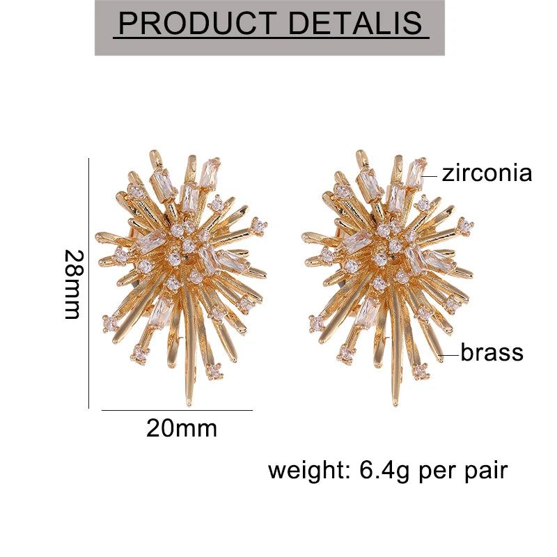 Brinco de Pressão Flor com Zircônias — Sem Furo