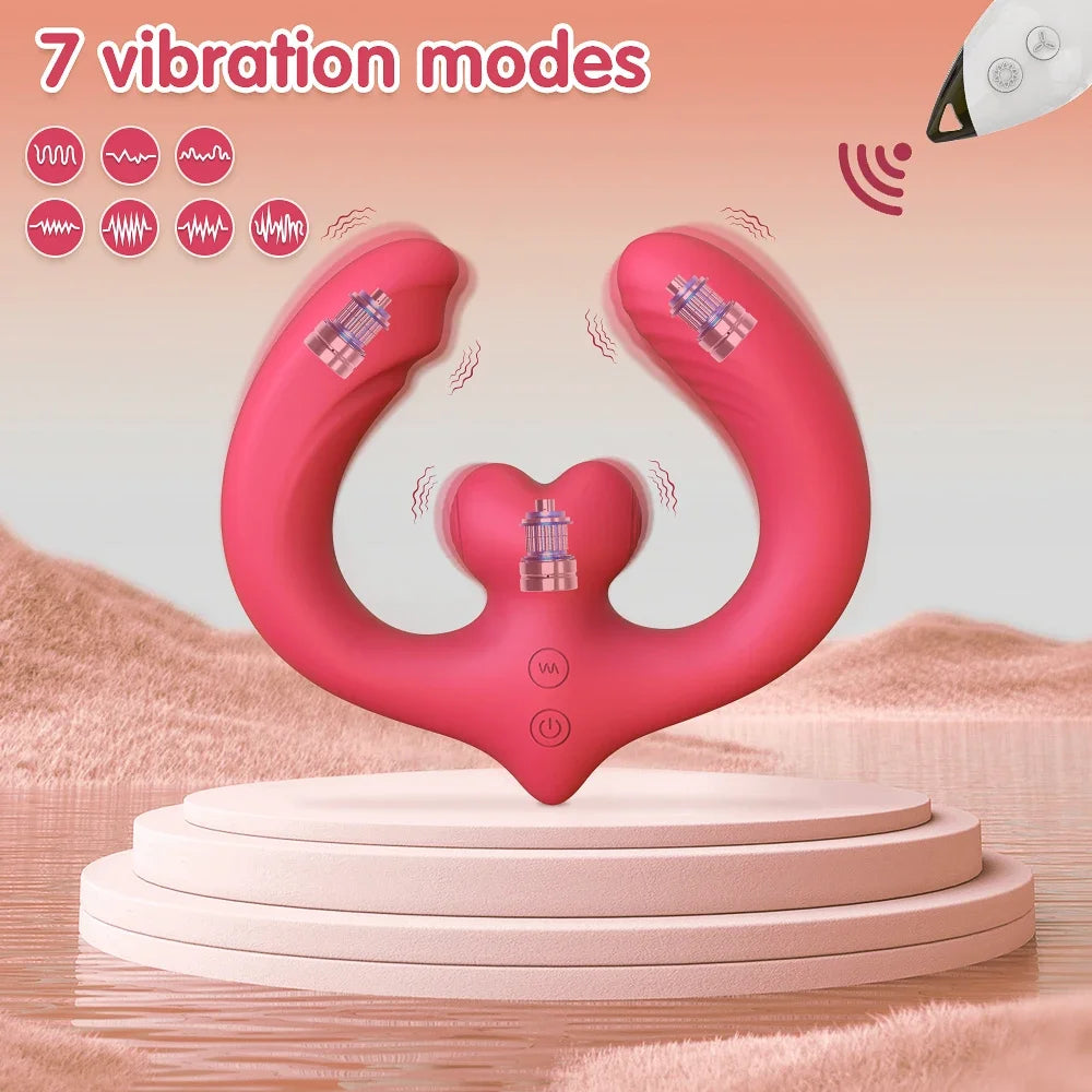 Vibrador Duplo com Estimulador de Clitóris
