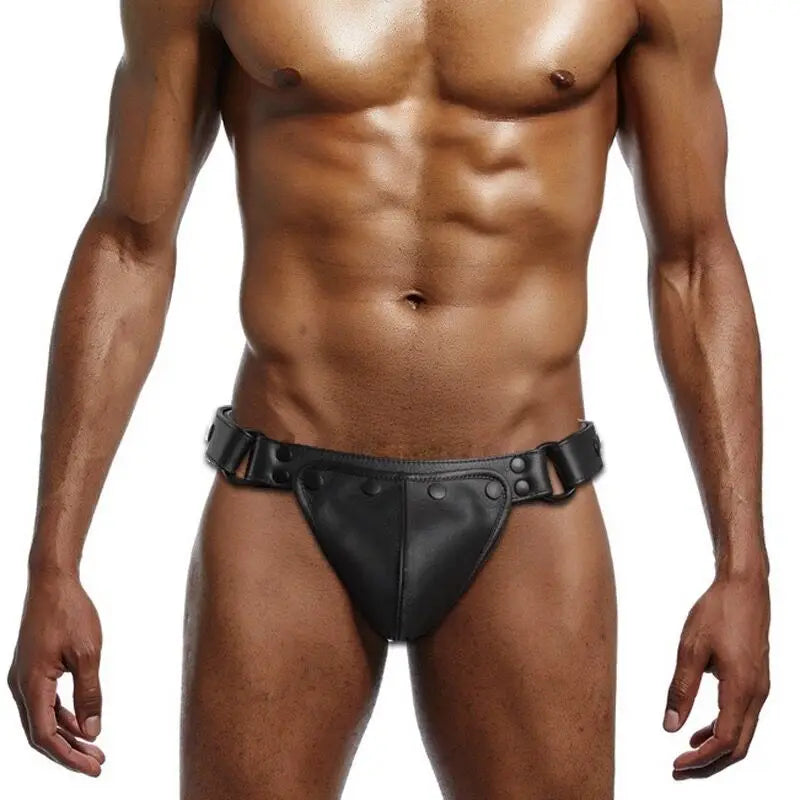 Jockstrap Masculino em Couro Legítimo