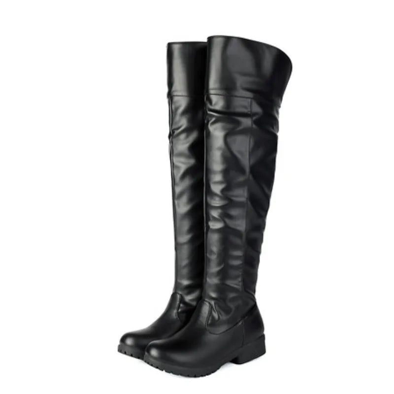 Bota Feminina Cano Alto acima do Joelho com Salto Grosso 3 cm