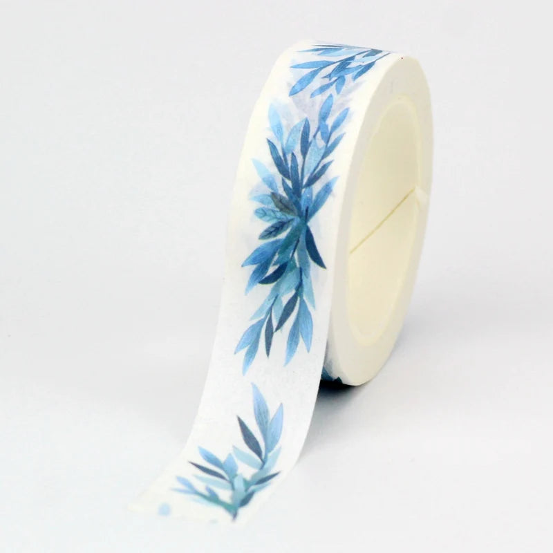 Fita Washi Floral com Flores e Folhas Coloridas para Scrapbook, Journaling e DIY — 10 m