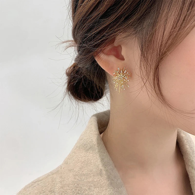 Brinco de Pressão Flor com Zircônias — Sem Furo