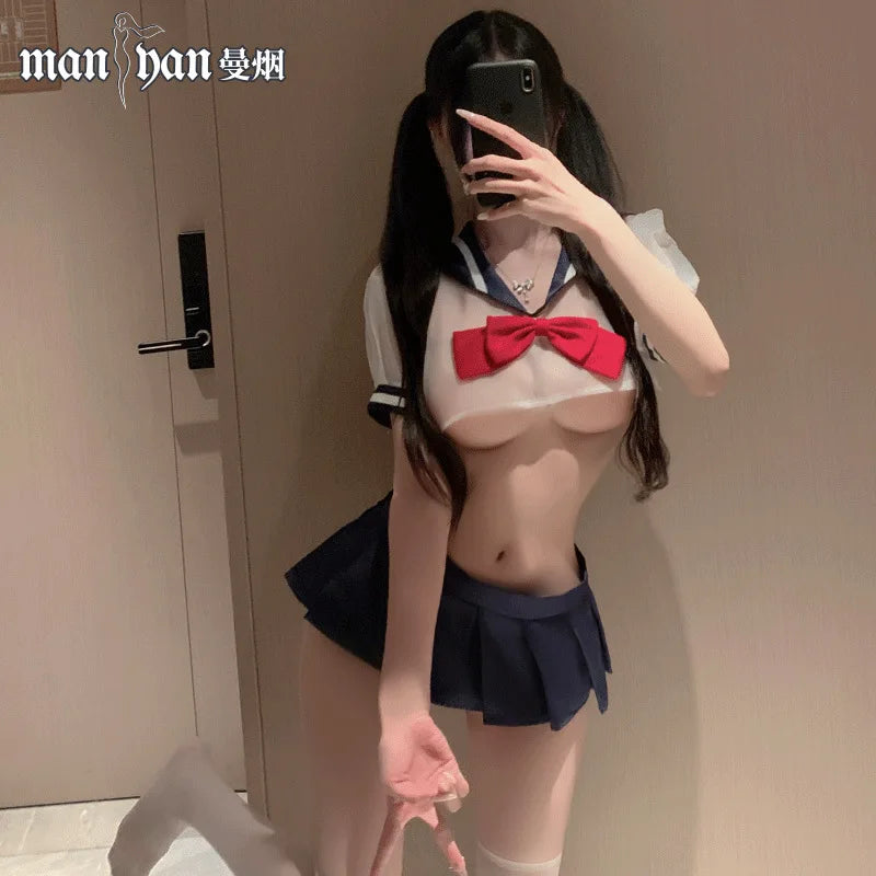 Fantasia Japonesa Estilo Escolar com Saia Curta