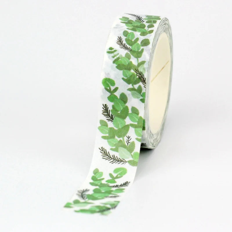Fita Washi Floral com Flores e Folhas Coloridas para Scrapbook, Journaling e DIY — 10 m