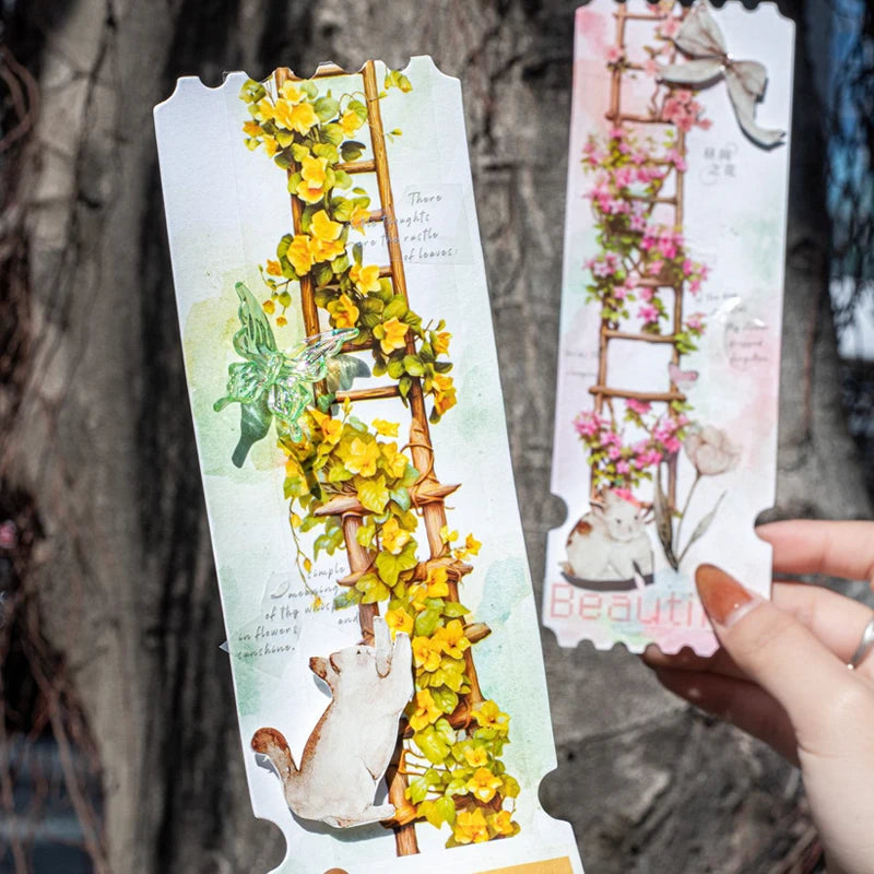 Fita Washi Floral Jardim 40mm x 2m para Scrapbook, Journaling e DIY Decorativo