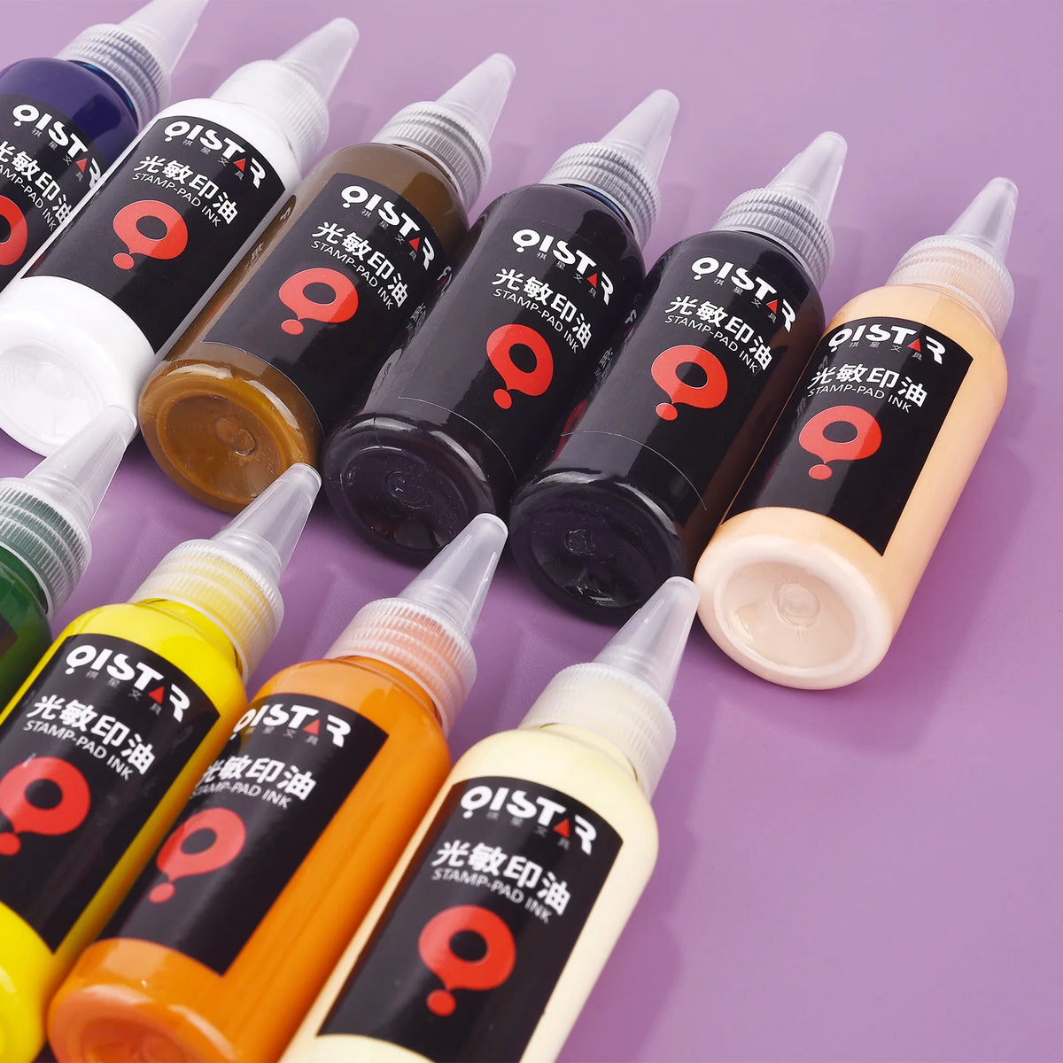 Tinta para Carimbo Fotossensível 50ml em 12 Cores para Carimbos e Papelaria Criativa
