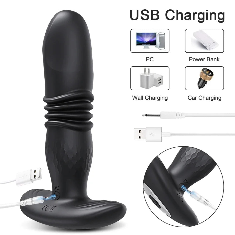 Vibrador Anal Masculino com Controle por Bluetooth e Estimulador de Próstata