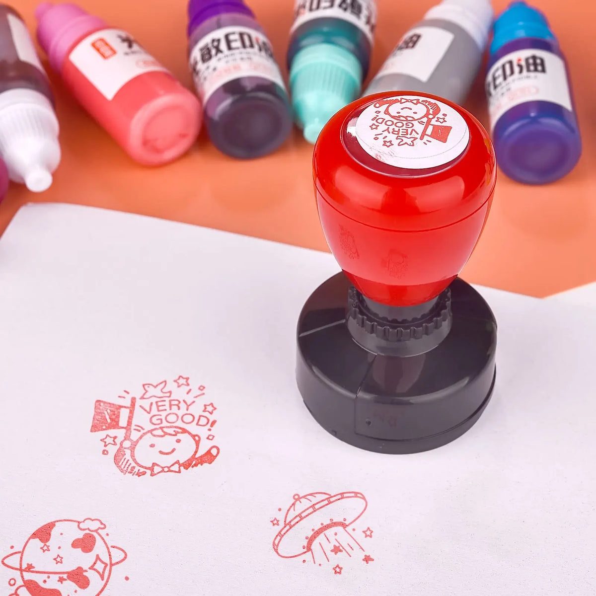 Tinta para Carimbo 10ml para Tecido, Madeira, Metal, Papel e Plástico – Refil Colorido para Artesanato DIY
