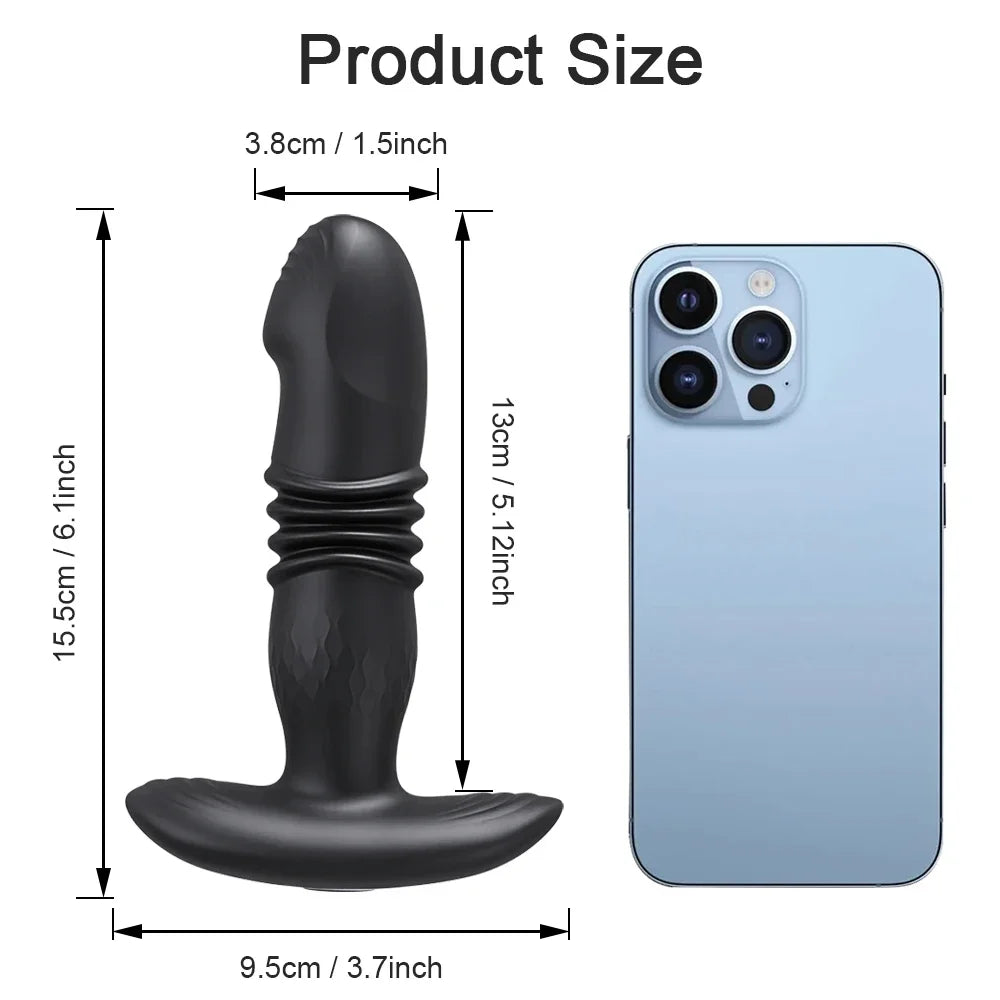 Vibrador Anal Masculino com Controle por Bluetooth e Estimulador de Próstata