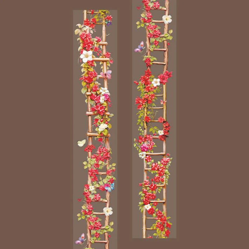 Fita Washi Floral Jardim 40mm x 2m para Scrapbook, Journaling e DIY Decorativo