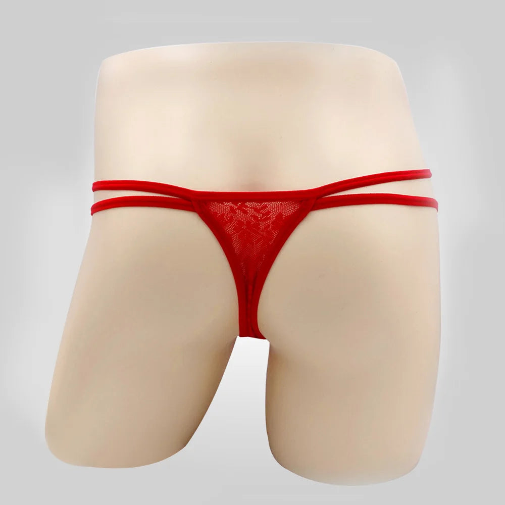 Tanga Masculina Transparente em Renda Floral